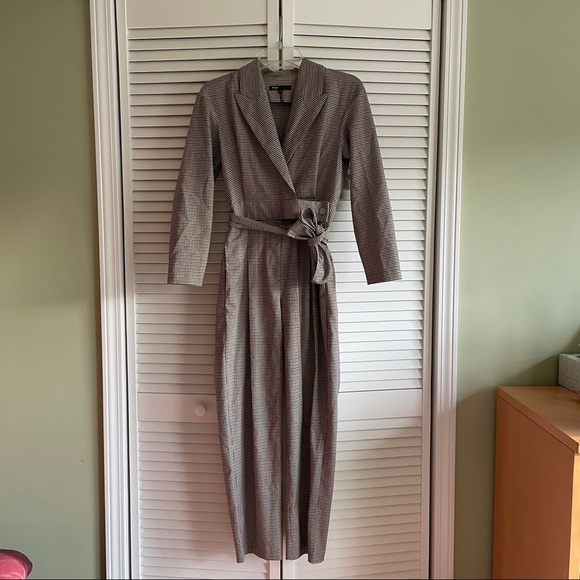 Maje Plaid Pindy Tuxedo Jumpsuit Size FR 34 00 0 - Picture 5 of 9